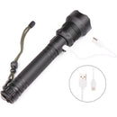 High Lumens XHP70 Super Bright LED USB/26650 Rechargeable Zoom Flashlight Hn