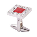 Mens Red Square Cufflinks Wedding Party