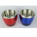 Stainless Steel Double-wall Mini Ice Bucket Serving Bucket Wine Bottles Red
