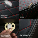 Universal Black PU Leather Car Back Seat Cover Rear Sit Durable Mat White Seam