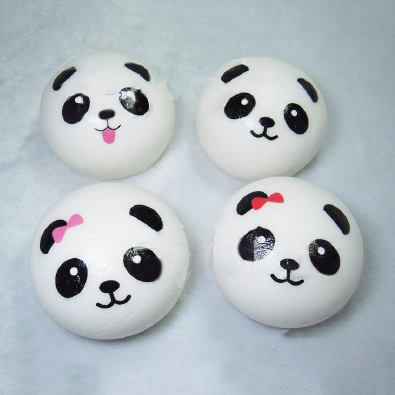 1x 4CM Jumbo   Chubby Panda Bread Cell Phone Keychain Strap Pendant