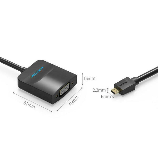 Vention AGBBB Micro HDMI to VGA Converter Adapter 1080P Video for PC Laptop