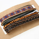 Man European Hot Retro Multilevel Cowhide Handmade Woven Bracelet