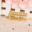 Golden Chinese Accounting Tool 8 Rows Abacus KeyChain Ring Keych ME FT