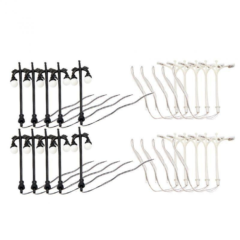 20pcs/pack 1:150 Scale LED Railway Train Double-Head Lamp Street Light Black