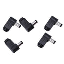 DC In-Line Plug Socket Jack Connector Male Right Angle Plug 2.1mm 5pcs X9S2