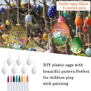 50Pcs Easter Plastic Easter Eggs DIY Easter Eggs Plastic Eggs + 8pcs Color Pens