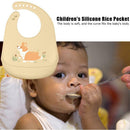 Cartoon Silicone Kids Bib Waterproof Baby Feeding Adjustable Apron (Yellow)