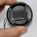 46mm Center Pinch Snap on Front Cap For Sony Canon Nikon Lens Filter Black SP