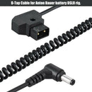 Coiled 1M/3.28Ft D-Tap 2Pin Male To Dc 5.5 X 2.1Mm Adapter Cable Extension