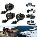 Dual USB Motorcycle Car LED Charger Socket Voltage Voltmeter Panel 12V 3.1A