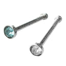 8 nose pierced earrings steel sparkling 10 mm
