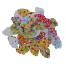 50Pcs Floral Hat Wood Buttons 2-Holes for Kids Scrapbooking Embellishments