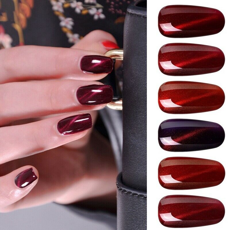 gelcharm 8Ml Deep Wine Red Cat Eye Led Uv Gel Nail Polish Soak Off Semi Per