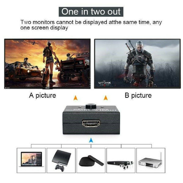HDMI 2.0 HDTV Switch Switcher Splitter Bi-Direction Hub HDCP 2x1 1x2 In Out 4K !