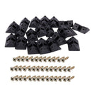 Shelf Cabinet Plastic Right Angle Corner Brace Bracket Black 20pcs