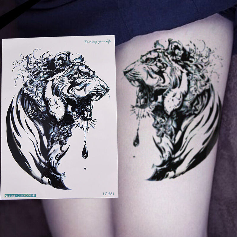 1Pc Makeup Tiger Tattoo Arm Body Art Waterproof Temporary Tattoo Stickers Kw
