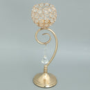Golden Globe Pillar Crystal Bling Candle Tea Light Holder Wedding Decor 35cm