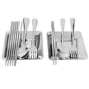17Pcs Portable Stainless Steel Utensils Tableware Set, for Camping Hiking Home