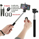 Extendable Selfie Stick Monopod Tripod Wireless Remote Shutter for Cell Phone bs