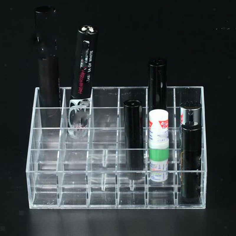 Clear Acrylic Lipstick Holder Organizer: 24 Spaces for Lipsticks,Lip Gloss and