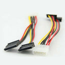 4 Pin IDE Male Molex to 2 port  SATA Y Splitter Female HDD Power Adapter Cable