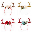 Girls Kids Christmas Deer Antlers Costume Ear DIY Khaki Christmas Headband