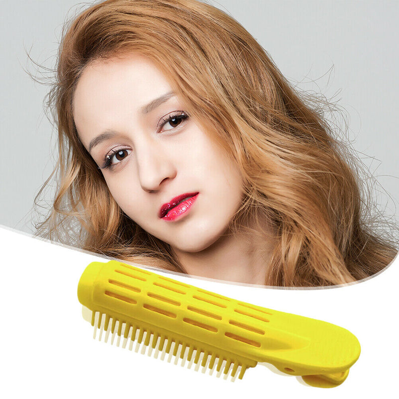 Natural Plastic Hair Root Fluffy Clip Bang Curly Hair Styling Clip (Yellow)