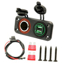 12V Boat Cigarette Lighter Socket Waterproof Dual USB Car Charger Socket Panel