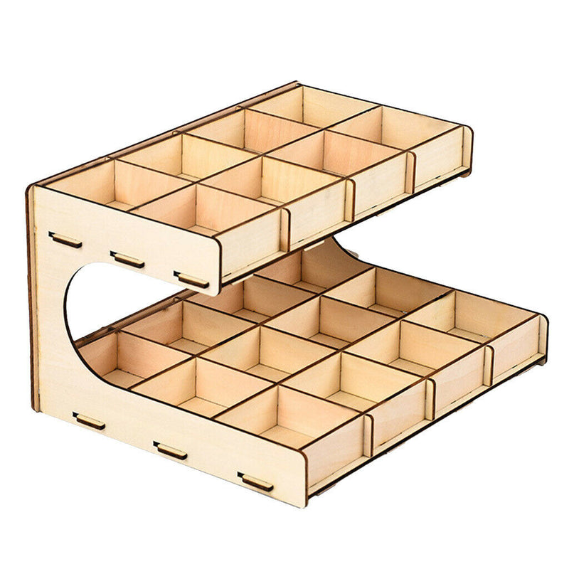 DIY Wooden Paint Rack Ink Storage Organizer 2-layer 20-grid