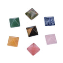 7 Pcs/lot Random Multi-color Chakra Pyramid Stone Set Crystal Healing Chakra Se@