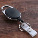 Outdoor Survival EDC Nylon Rope Recoil Ring Retractable Key Chain with Clip A