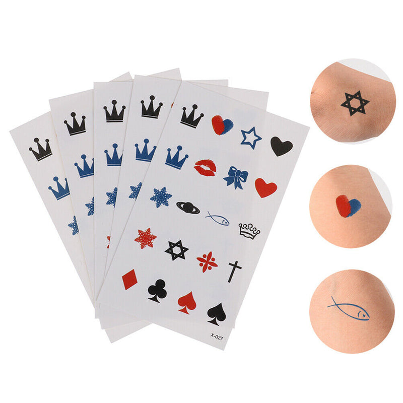 5x Fishing Crown Waterproof Temporary Tattoo Temporales Glitter Sleeve Tatto Gn