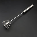 1x Manual Self Turning Stainless Steel Miracle Push Whisk Mixer Egg Beater~ S0Y6