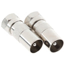 2Pcs F Type Male Plug Connector Socket to RF Coax TV Aerial Male AdapterB Gn