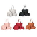 3 Pieces Four Set PU Leather Handbag Cross Body Shoulder Tote Bag for Ladies