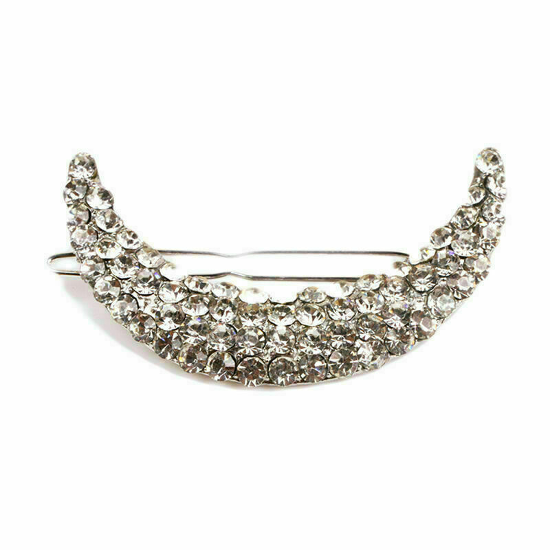 Ladies Crystal Rhinestone Moon Hairpin Barrette Hair Retro!. clip New