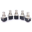 5 pcs 3PDT 9-Pin Guitar Effects Stomp Switch Pedal Box Foot Metal True Bypass MO