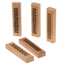 1Pc Bamboo Wood Incense Stick Holder Burning Joss Insence Box Burner Ash Cat Hn