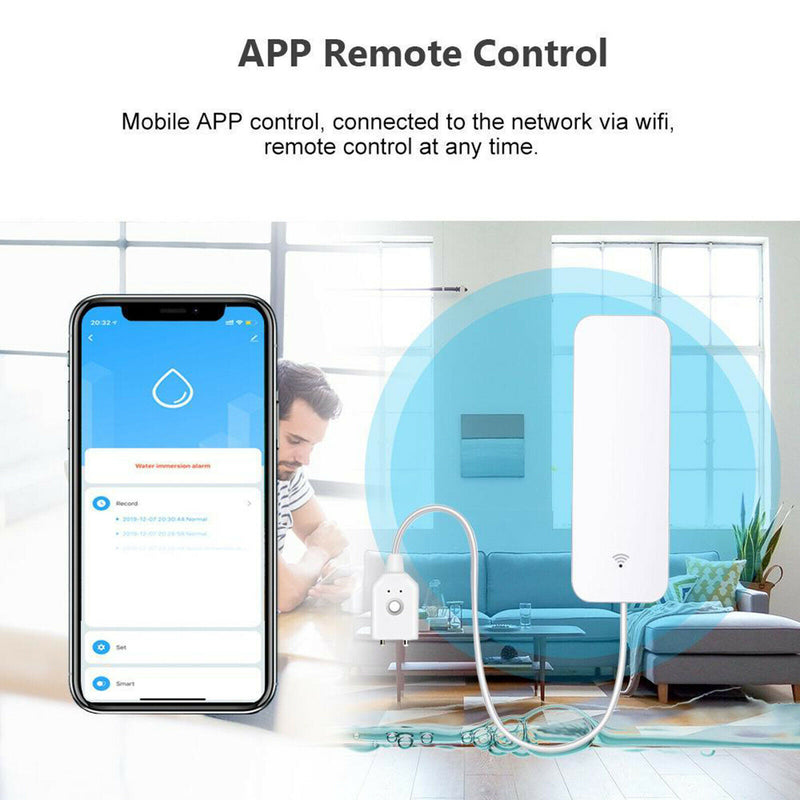 Water Alarm, Wi-Fi Water Leak Detector, Alarm and Smart App Notification Alerts,