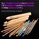 Crochet Hooks Kit,3Mm-25Mm 15Pcs Assorted Sizes Wooden Bamboo Crochet Hooks