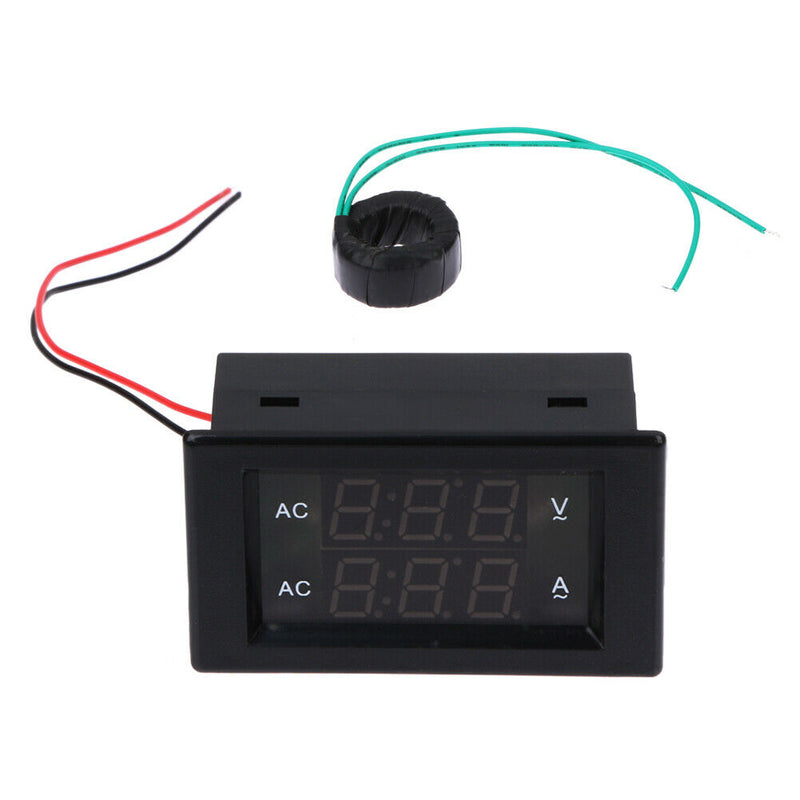 AC Digital Ammeter Voltmeter LCD Panel Amp Volt Meter 100A 300V Black A
