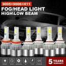 Combo 9005 + H11 + 9006 LED Headlight Kits Hi Beam B7Y3 585000LM Low G1W8 6 M9E3