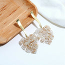 Fashion Maple Leaf Earrings Acrylic Hemp Leaf Long Pendant Earrings Tempera
