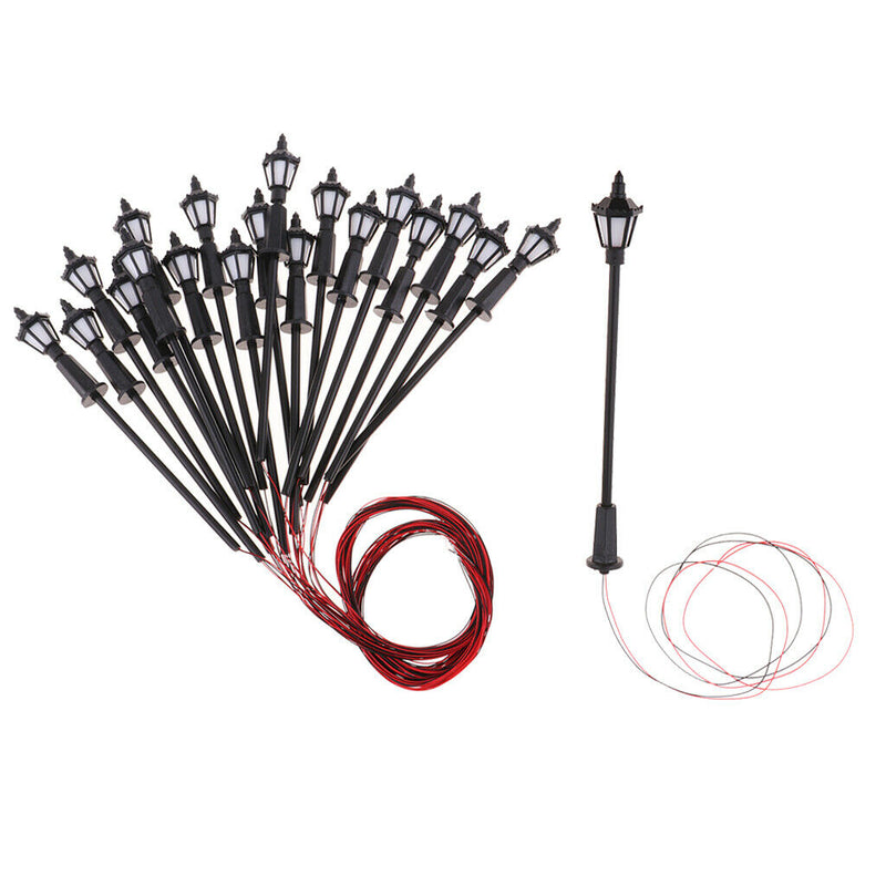 20pc 1:75 Scale Mini Garden Miniatures Landscape Decorations Street Light 10cm