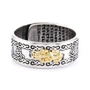 Pixiu Charms Feng Shui Amulet Wealth Lucky Open Adjustable Ring Buddhist Unisex