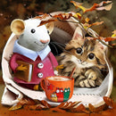 Mice Cat 5D DIY Full Round Drill Diamond Painting Animal Mosaic Beadworks