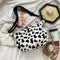 Women Plush Cow Printed Chest Bag Casual Street Crossbody Shoulder Pack (1)