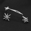 1 Pair Crystal Star Ear Cuff Rhinestone Ear Clip Metal Stud Earring Jewelry LJ