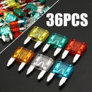 36pcs Auto Car Micro Mini Blade Fuse 7.5/10/15/20/25/30A Amp Assortment Kits
